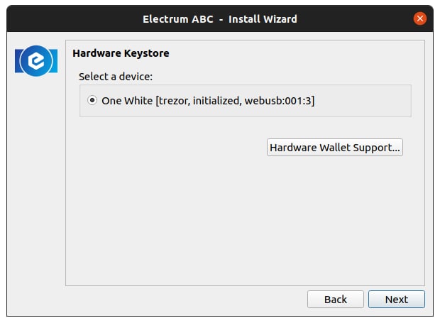 Install Wizard - Select a device