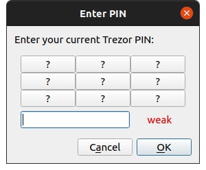 Install Wizard - Trezor PIN